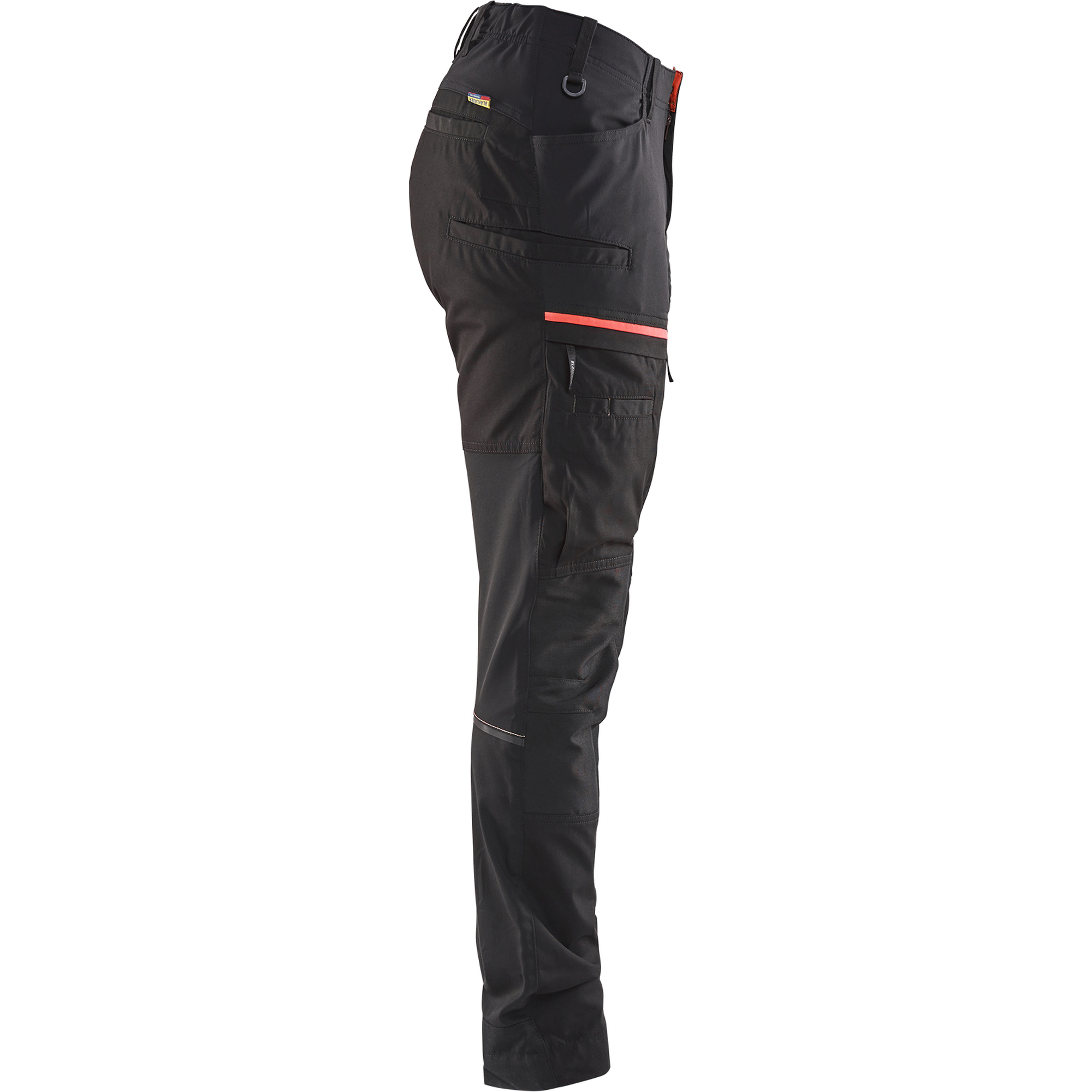 Blaklader Ladies Stretch Service Trousers, Black/Red (2)