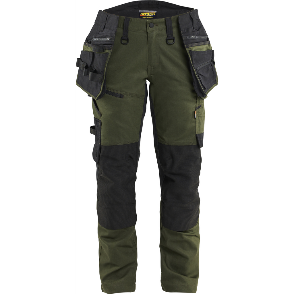 Blaklader STRIKER Ladies Stretch Craftsman Work Trousers, Forest Green/Black