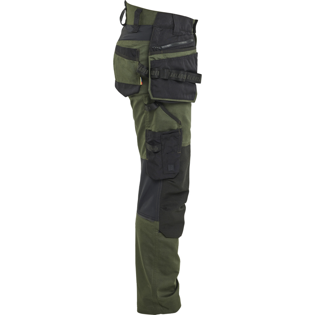 Blaklader STRIKER Ladies Stretch Craftsman Work Trousers, Forest Green/Black (2)