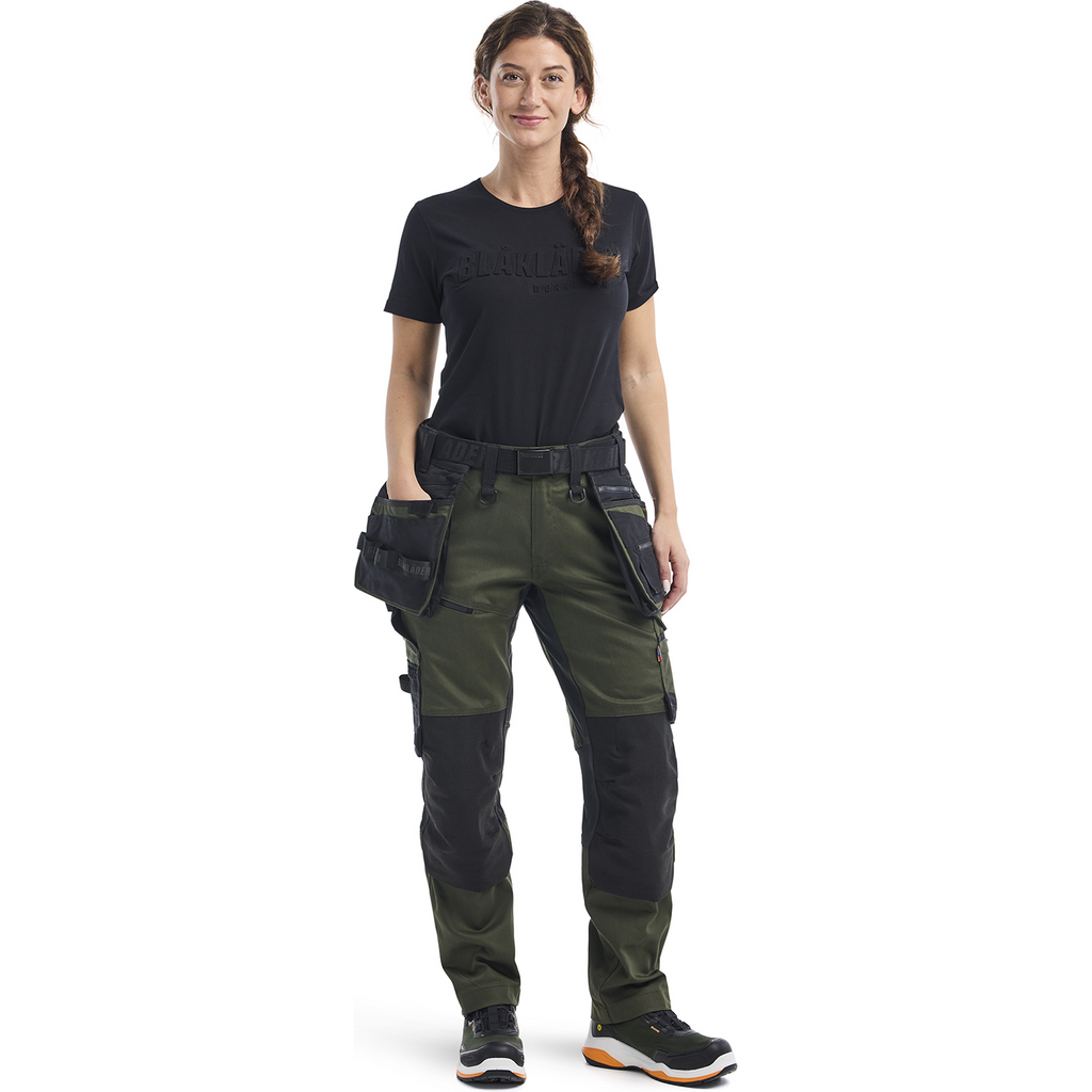 Blaklader STRIKER Ladies Stretch Craftsman Work Trousers, Forest Green/Black (5)