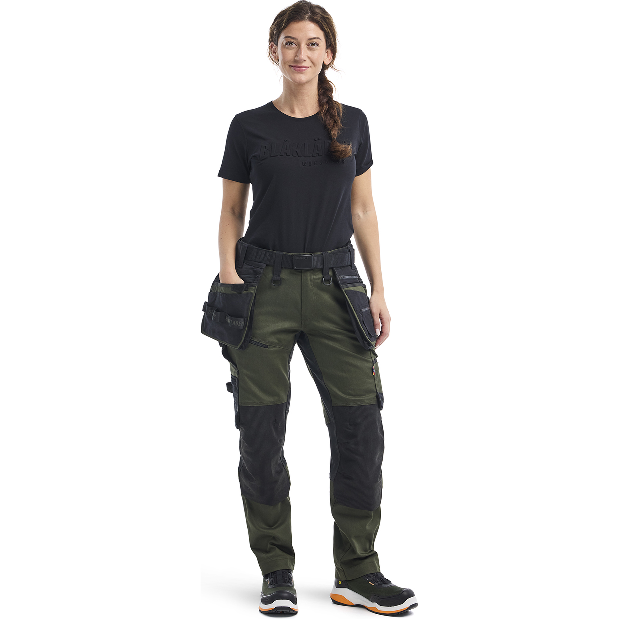 Blaklader STRIKER Ladies Stretch Craftsman Work Trousers, Forest Green/Black (5)