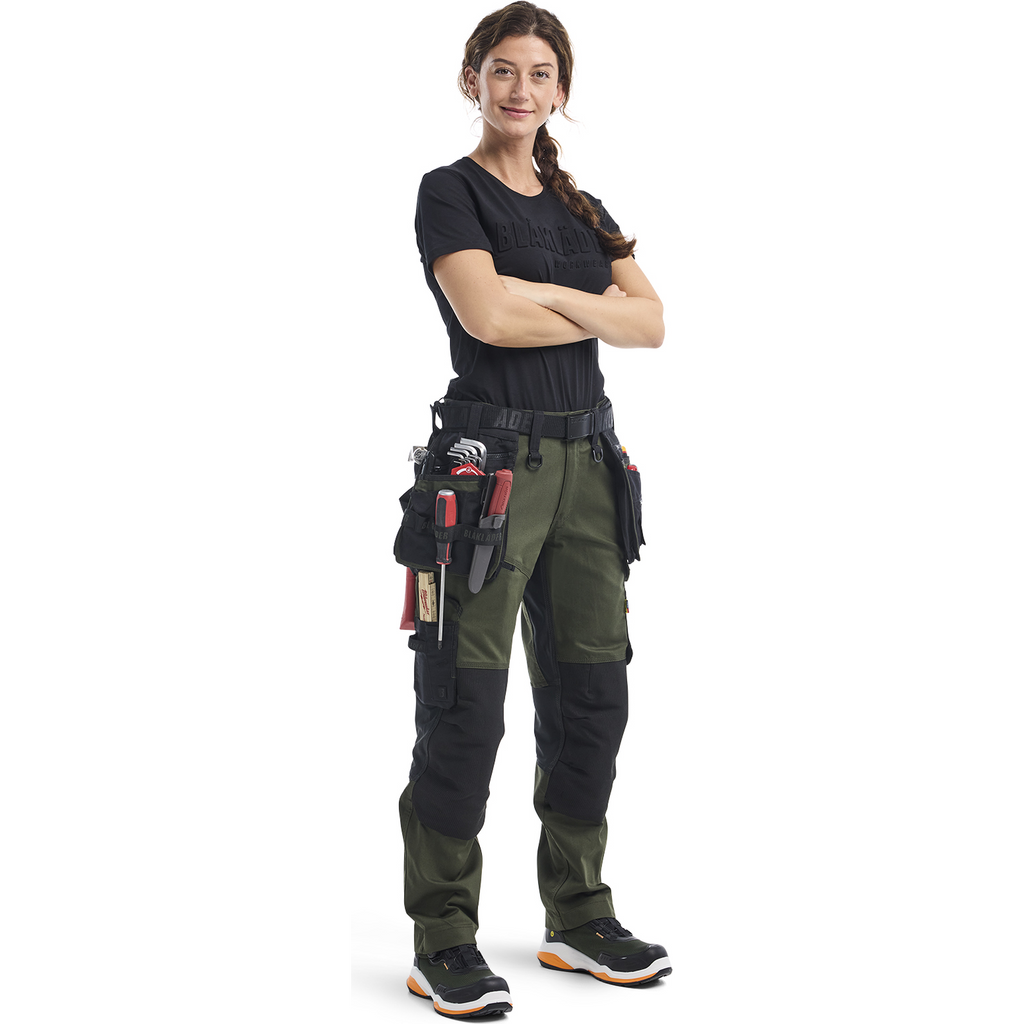 Blaklader STRIKER Ladies Stretch Craftsman Work Trousers, Forest Green/Black (6)