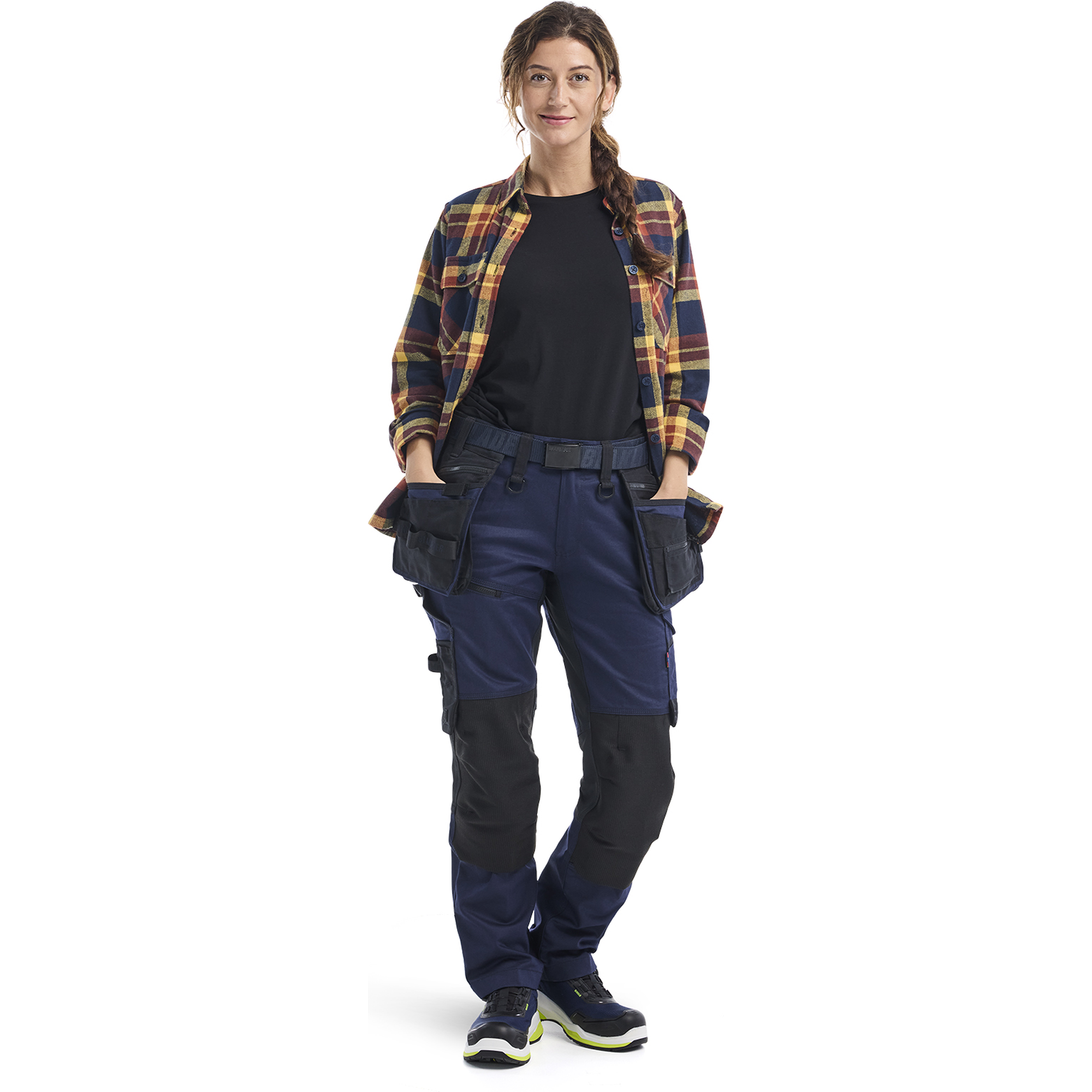 Blaklader STRIKER Ladies' Stretch Craftsman Work Trousers, Dark Navy Blue/Black (5)