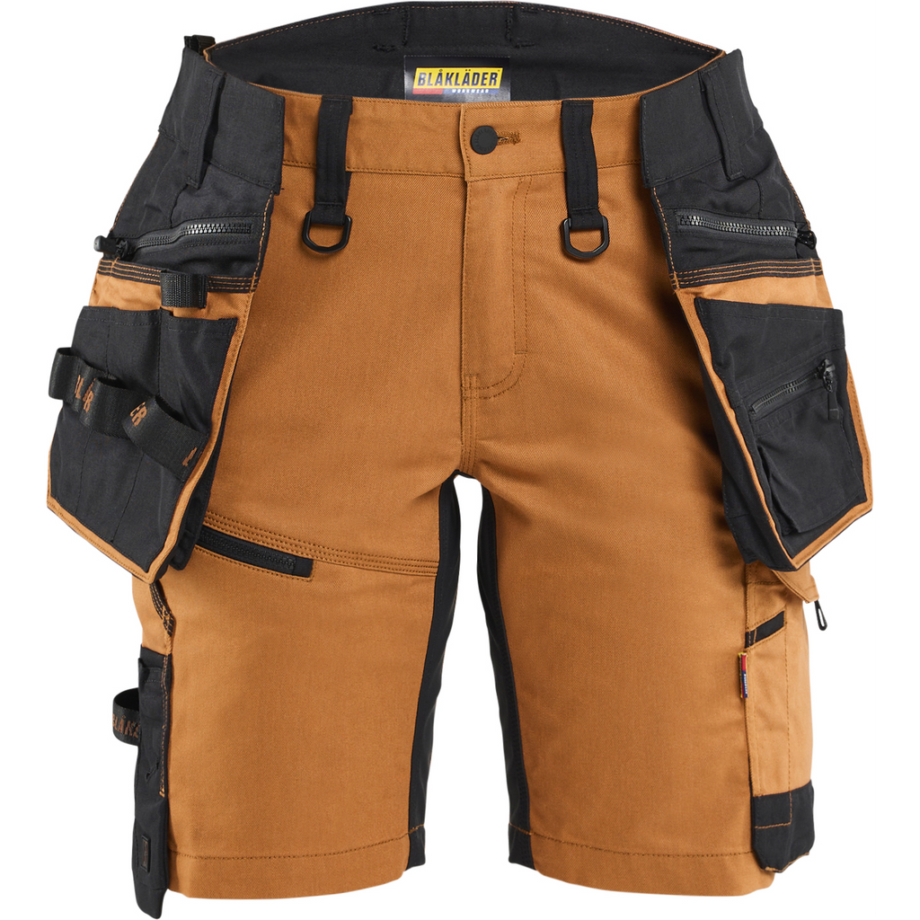 Blaklader STRIKER Ladies Stretch Craftsman Shorts, Rust/Black