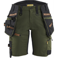 Blaklader STRIKER Ladies Stretch Craftsman Shorts, Forest Green/Rust