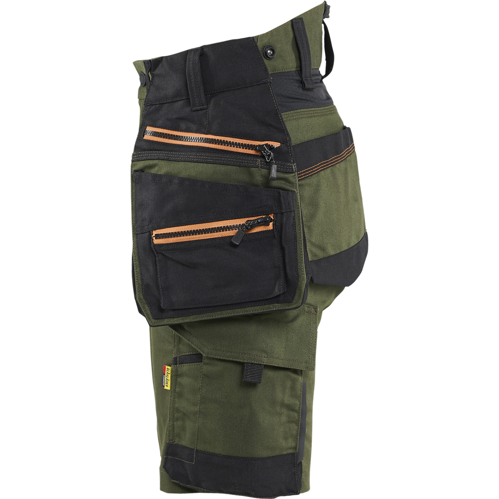 Blaklader STRIKER Ladies Stretch Craftsman Shorts, Forest Green/Rust (3)