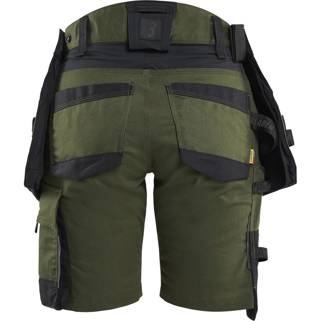Blaklader STRIKER Ladies Stretch Craftsman Shorts, Forest Green/Black (4)