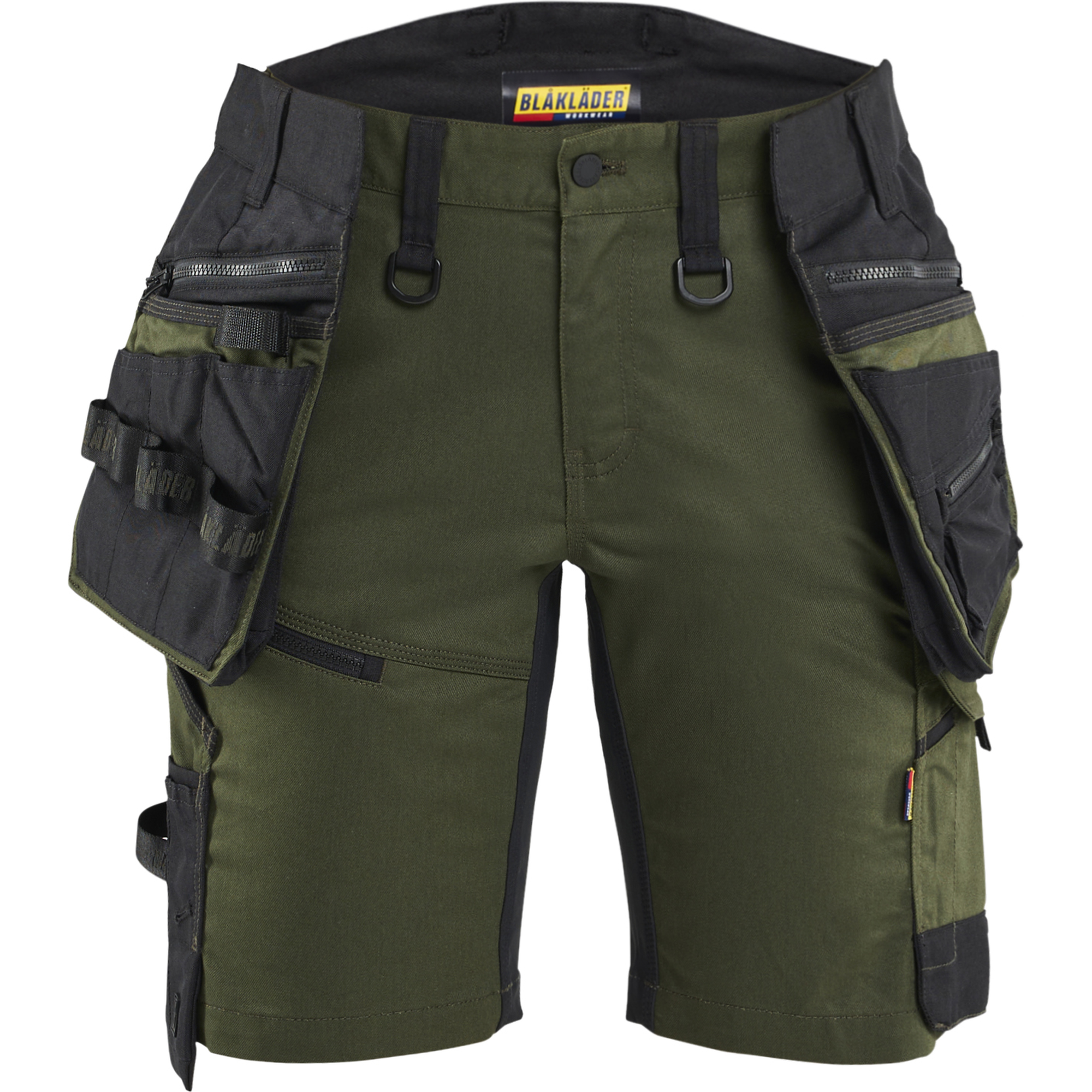 Blaklader STRIKER Ladies Stretch Craftsman Shorts, Forest Green/Black