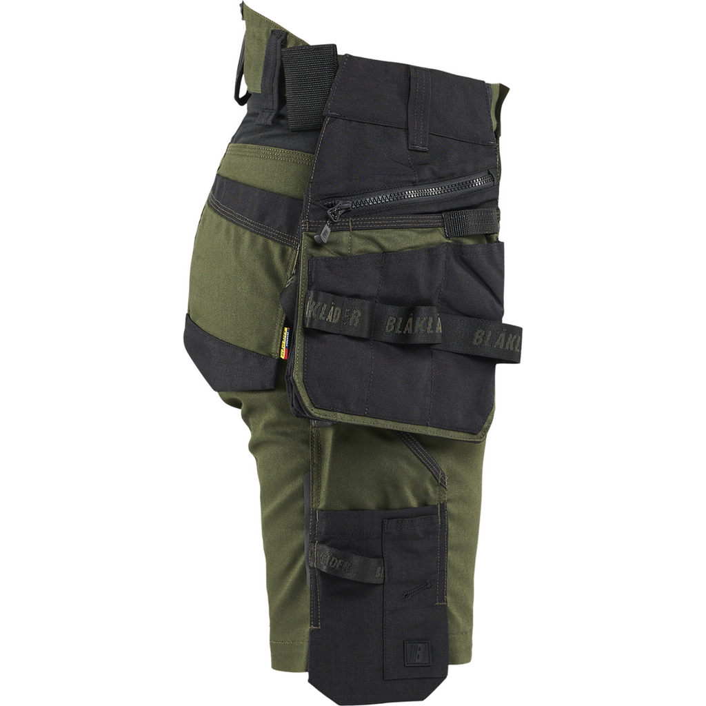 Blaklader STRIKER Ladies Stretch Craftsman Shorts, Forest Green/Black (2)