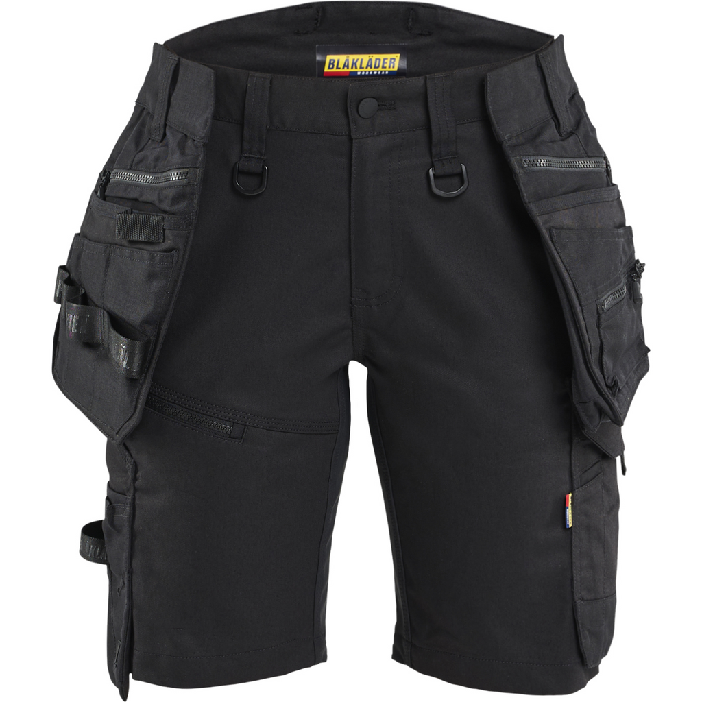 Blaklader STRIKER Ladies Stretch Craftsman Shorts, Black/Black