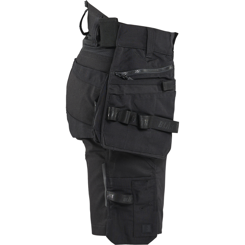 Blaklader STRIKER Ladies Stretch Craftsman Shorts, Black/Black (2)
