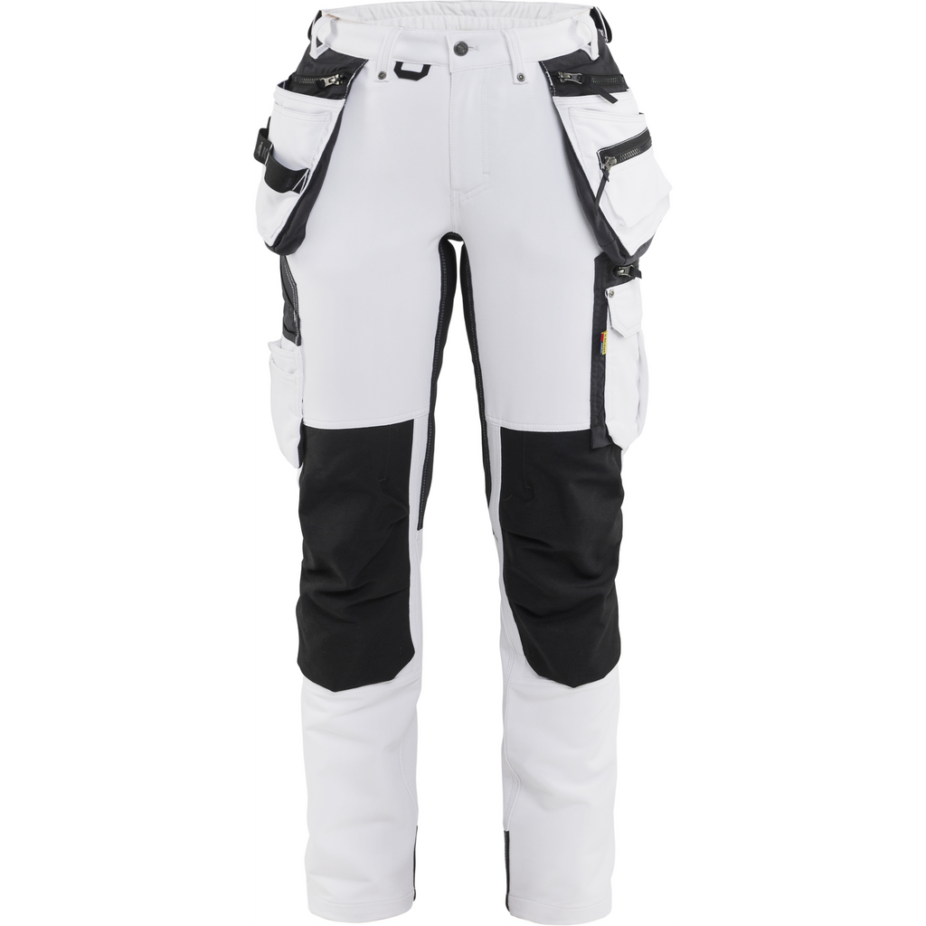 Blaklader Damen 4-Wege-Stretch Malerhose, Weiß/Dunkelgrau