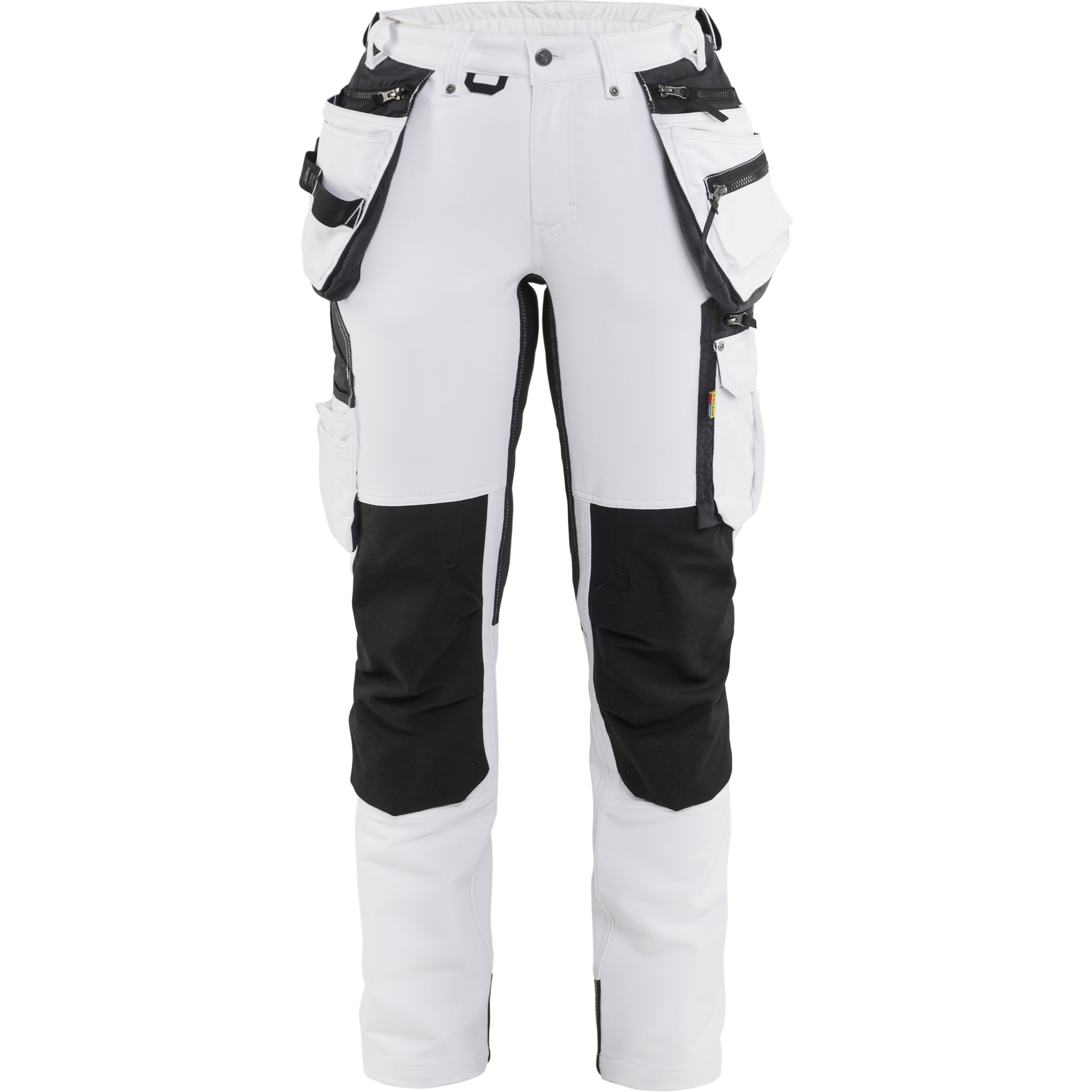 Blaklader Damen 4-Wege-Stretch Malerhose, Weiß/Dunkelgrau