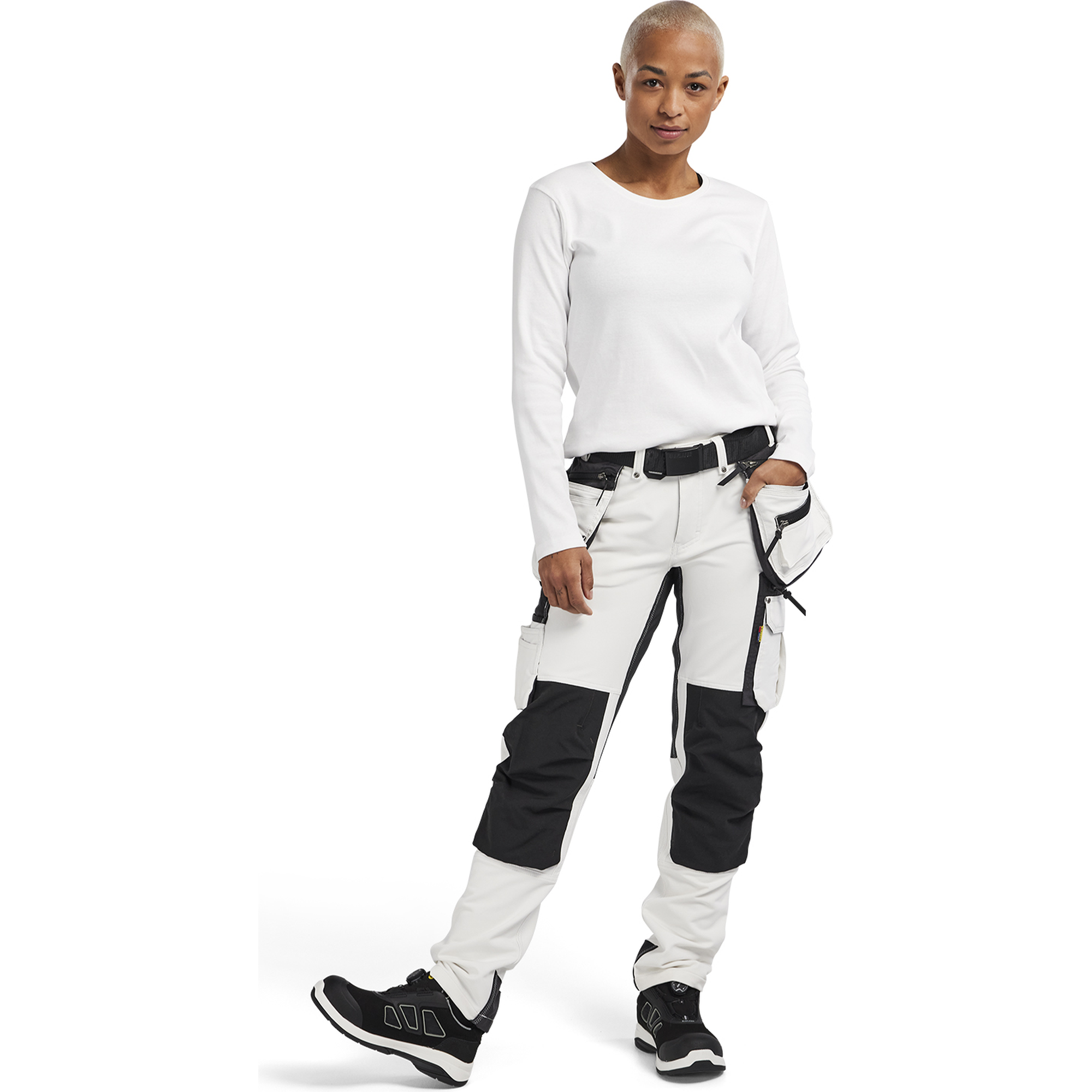 Blaklader Damen 4-Wege-Stretch Malerhose, Weiß/Dunkelgrau (5)