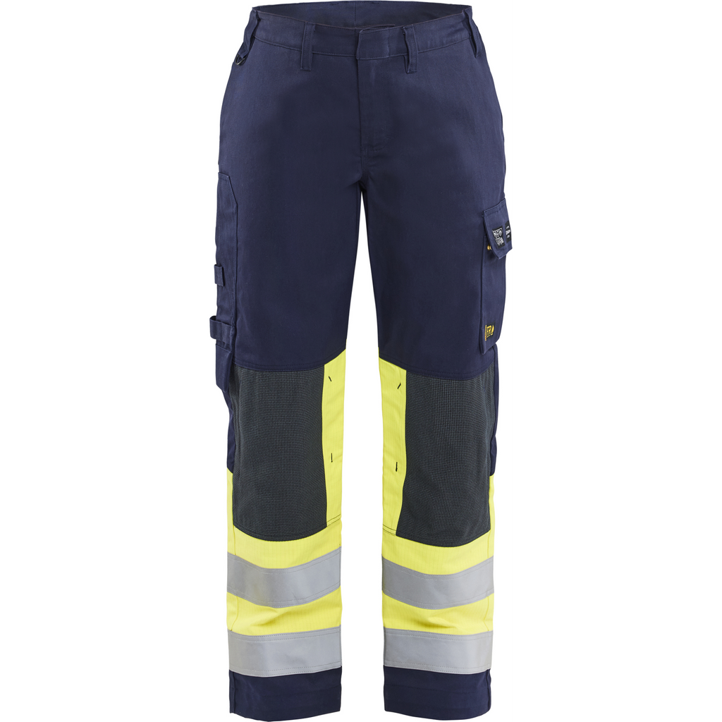 Blaklader Ladies Multi-Norm Work Trousers, Navy/Yellow