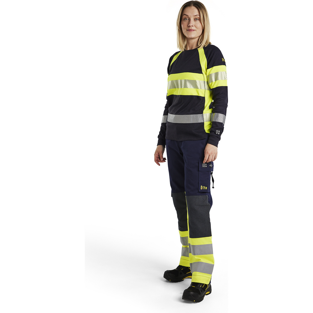 Blaklader Ladies Multi-Norm Work Trousers, Navy/Yellow (5)