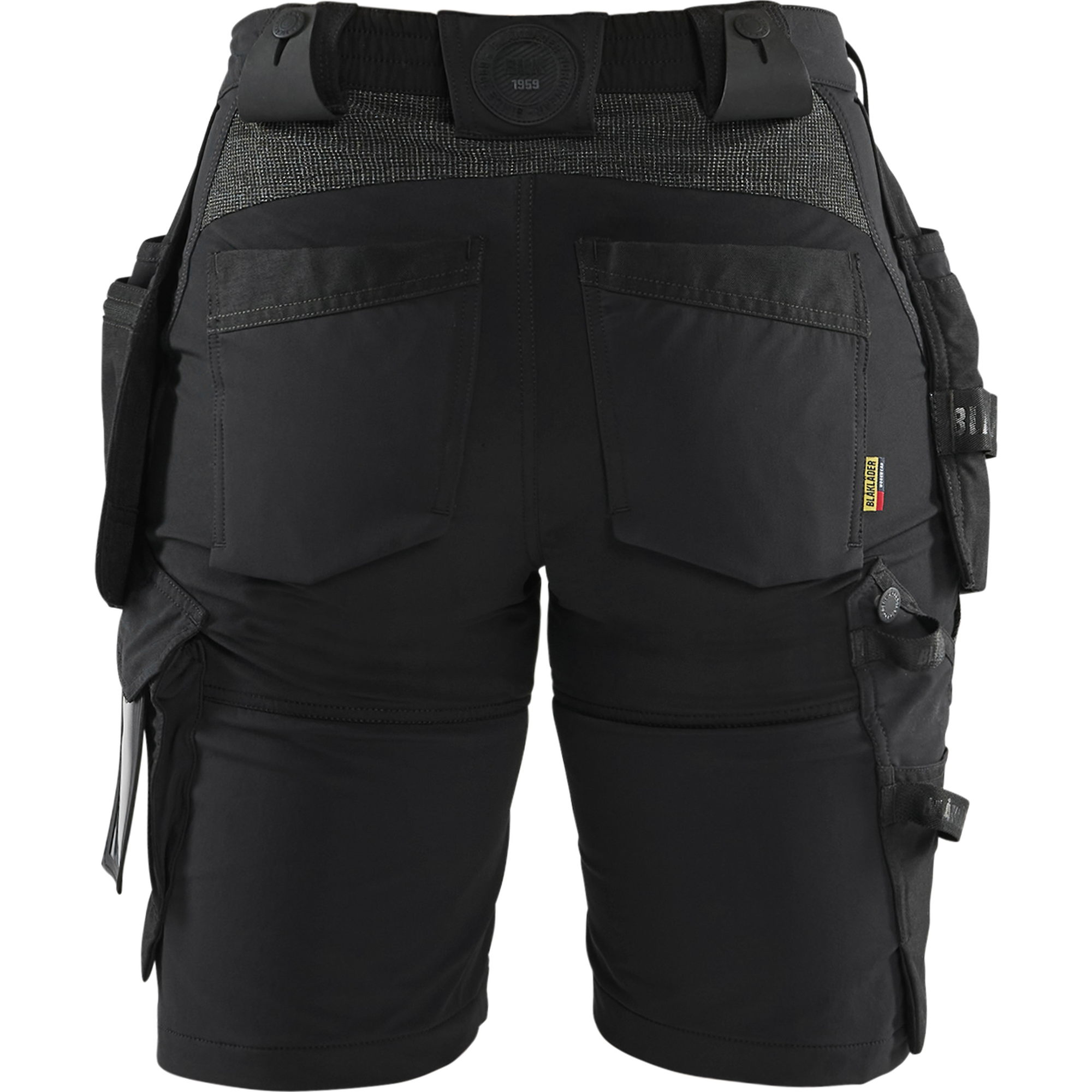 Blaklader Ladies 4-Way Stretch Craftsman Shorts, Black/Dark Grey (4)