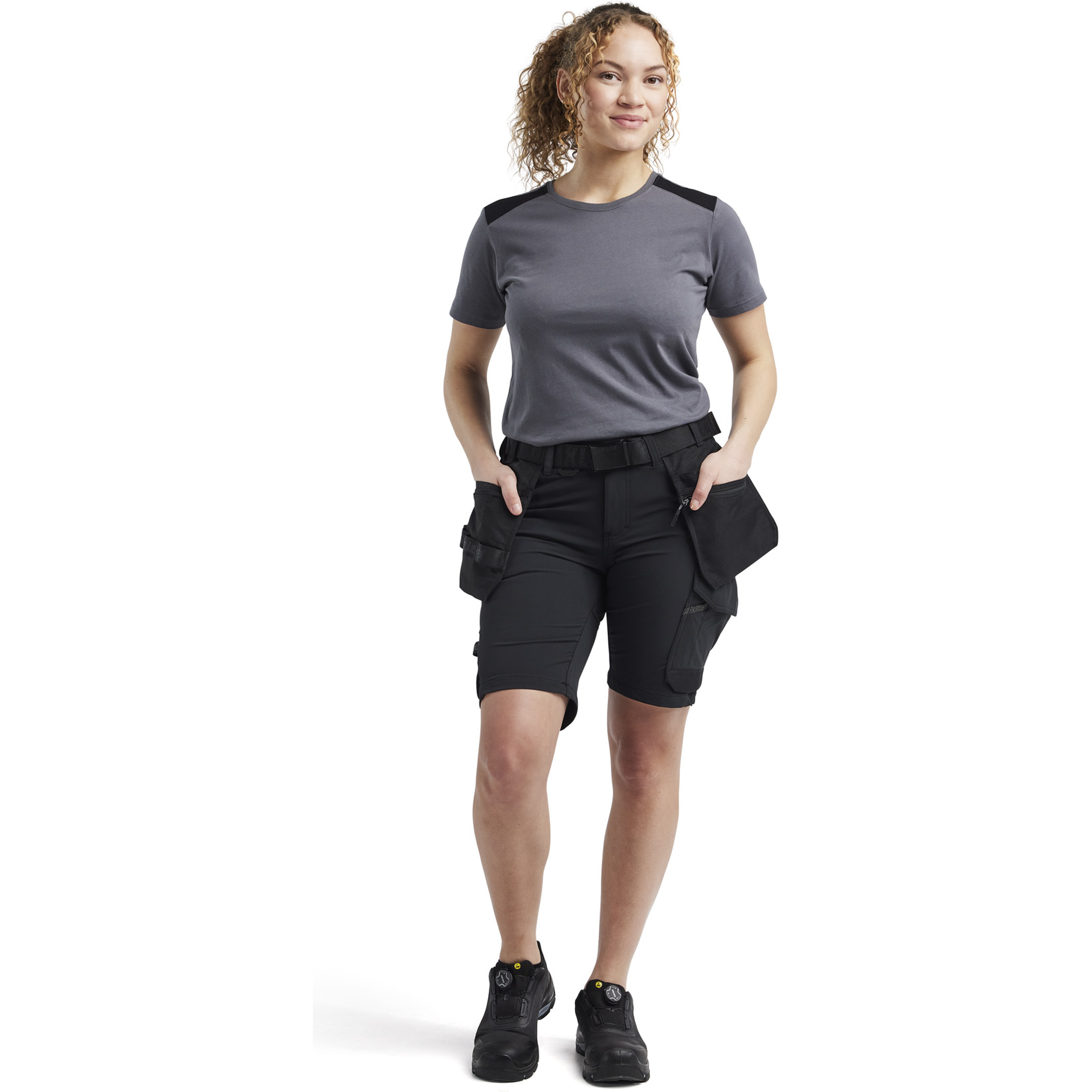Blaklader Ladies 4-Way Stretch Craftsman Shorts, Black/Dark Grey (5)