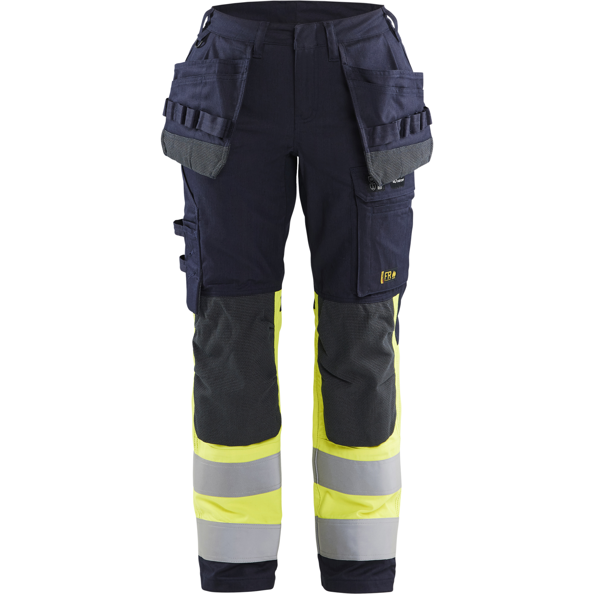 Blaklader Ladies Multinorm Stretch Work Trousers, Navy Blue/Yellow