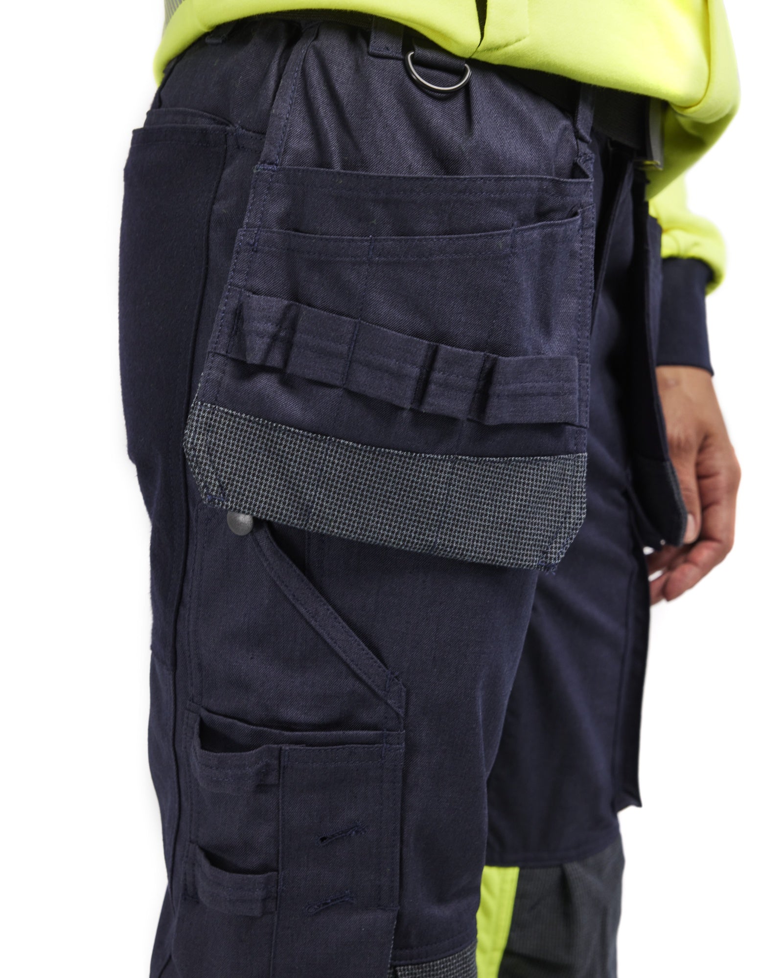 Blaklader Ladies Multinorm Stretch Work Trousers, Navy Blue/Yellow (6)