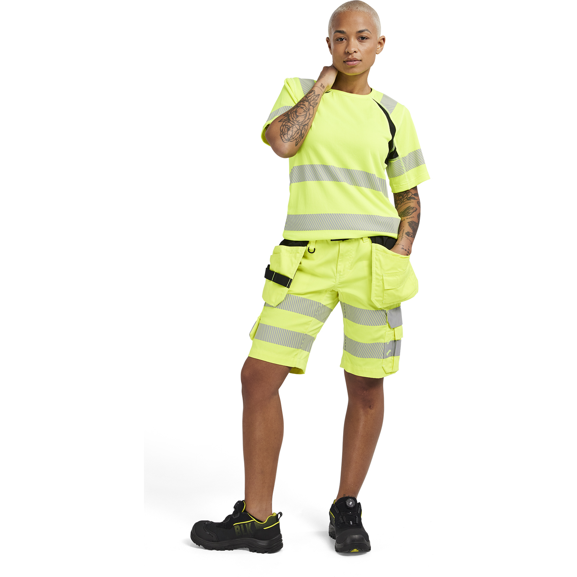 Blaklader Ladies' High Vis Stretch Shorts, Yellow (5)