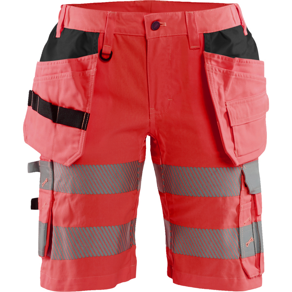Blaklader Ladies High Vis Stretch Shorts, Red