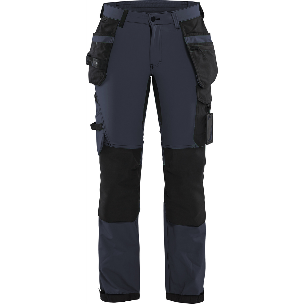 Blaklader Women's 4-Way Stretch Craftsman Work Trousers, Dark Navy/Black