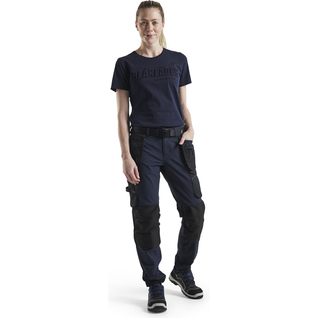 Blaklader Women's 4-Way Stretch Craftsman Work Trousers, Dark Navy/Black (5)