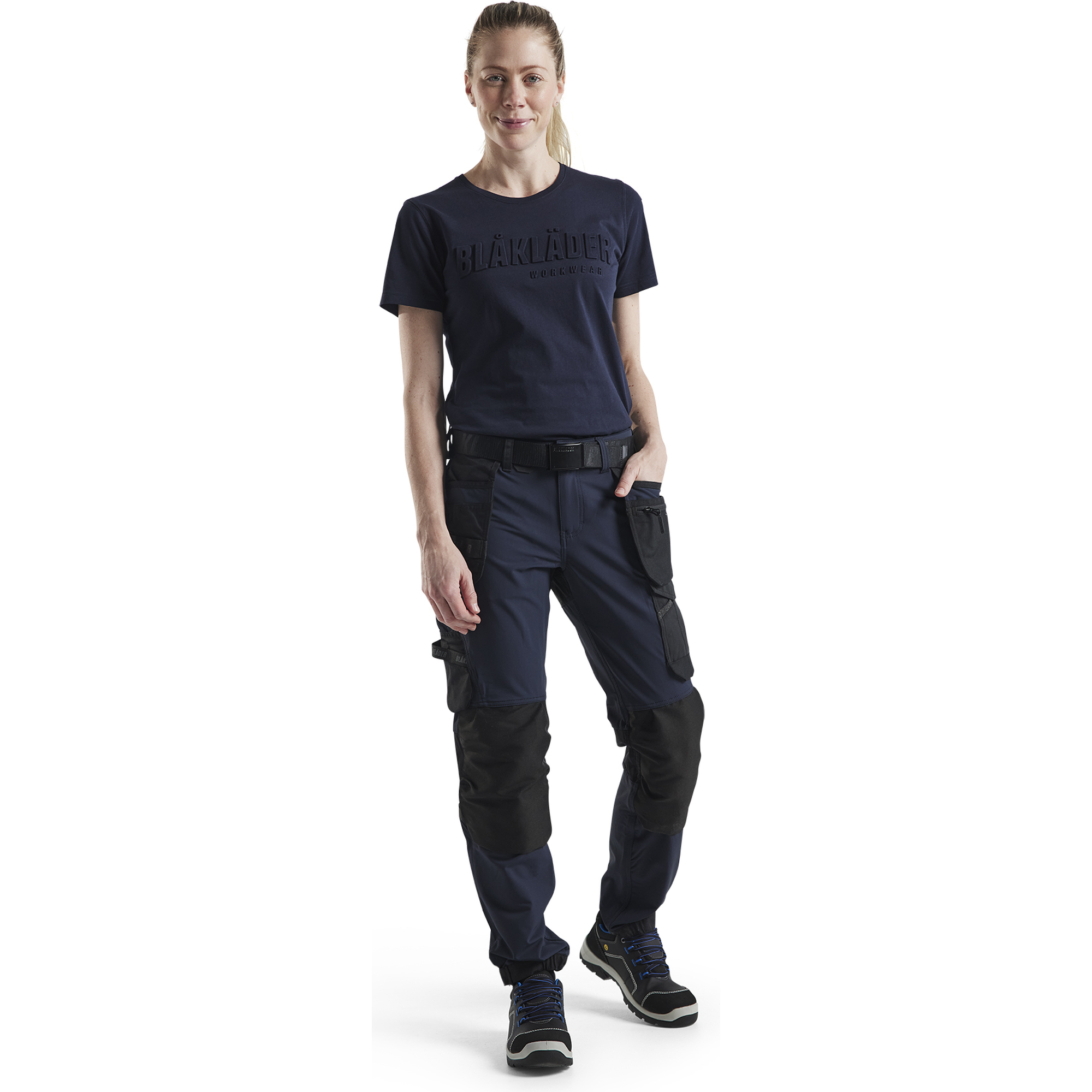 Blaklader Women's 4-Way Stretch Craftsman Work Trousers, Dark Navy/Black (5)