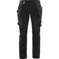 Blaklader Ladies 4-Way Stretch Craftsman Work Trousers, Black/Red