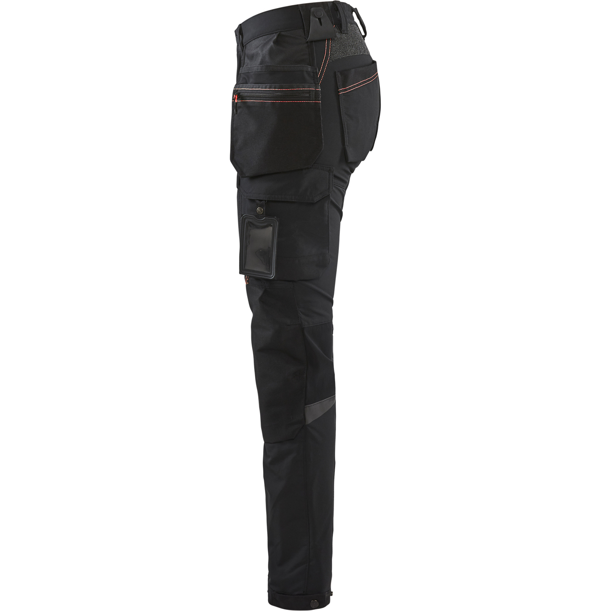 Blaklader Ladies 4-Way Stretch Craftsman Work Trousers, Black/Red (3)