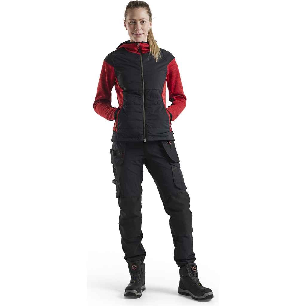Blaklader Ladies 4-Way Stretch Craftsman Work Trousers, Black/Red (5)