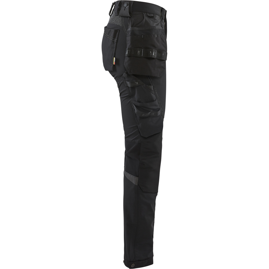 Blaklader Ladies 4-Way Stretch Craftsman Work Trousers, Black/Dark Grey (2)