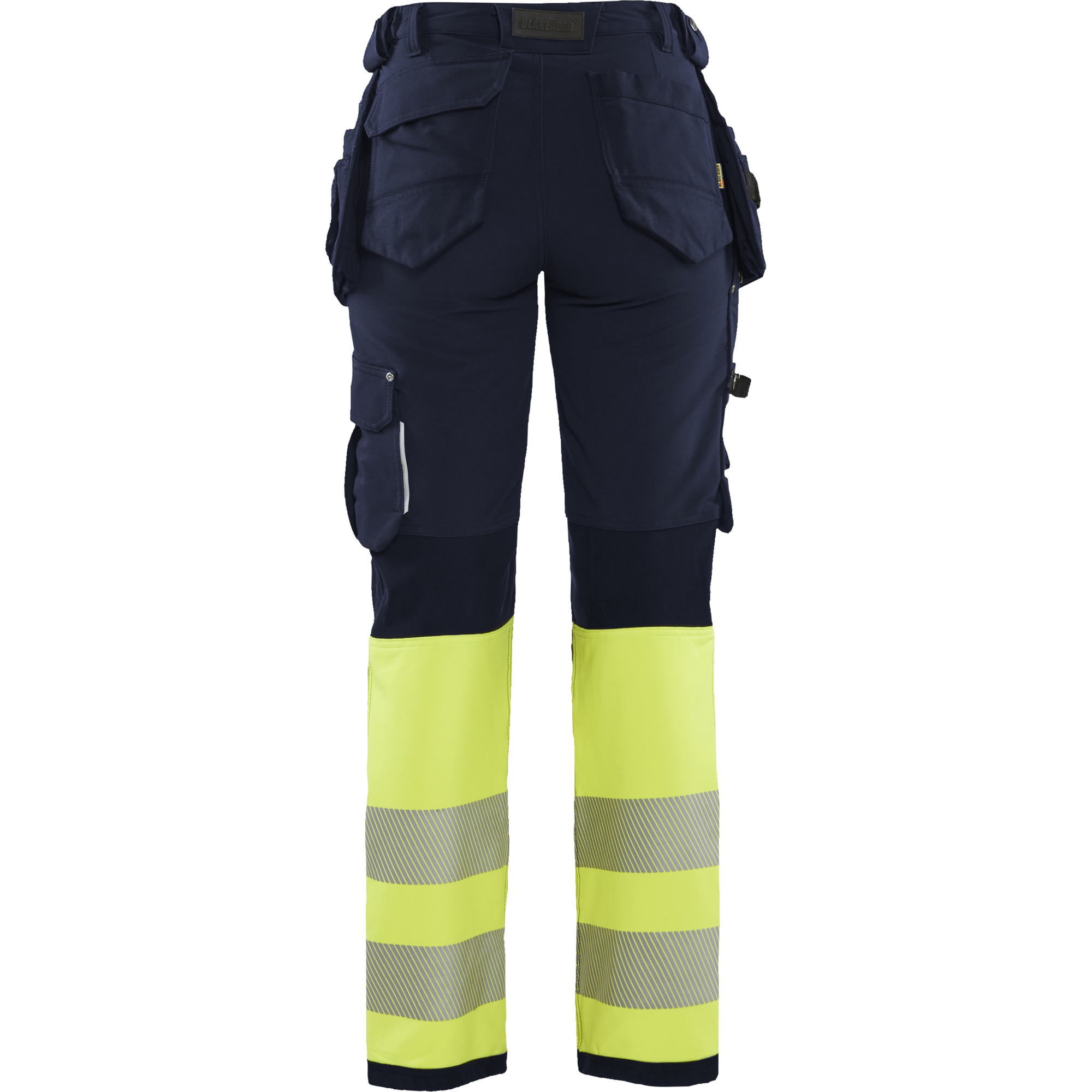Blaklader High Vis Ladies 4-Way Stretch Work Trousers, Navy/Yellow (4)