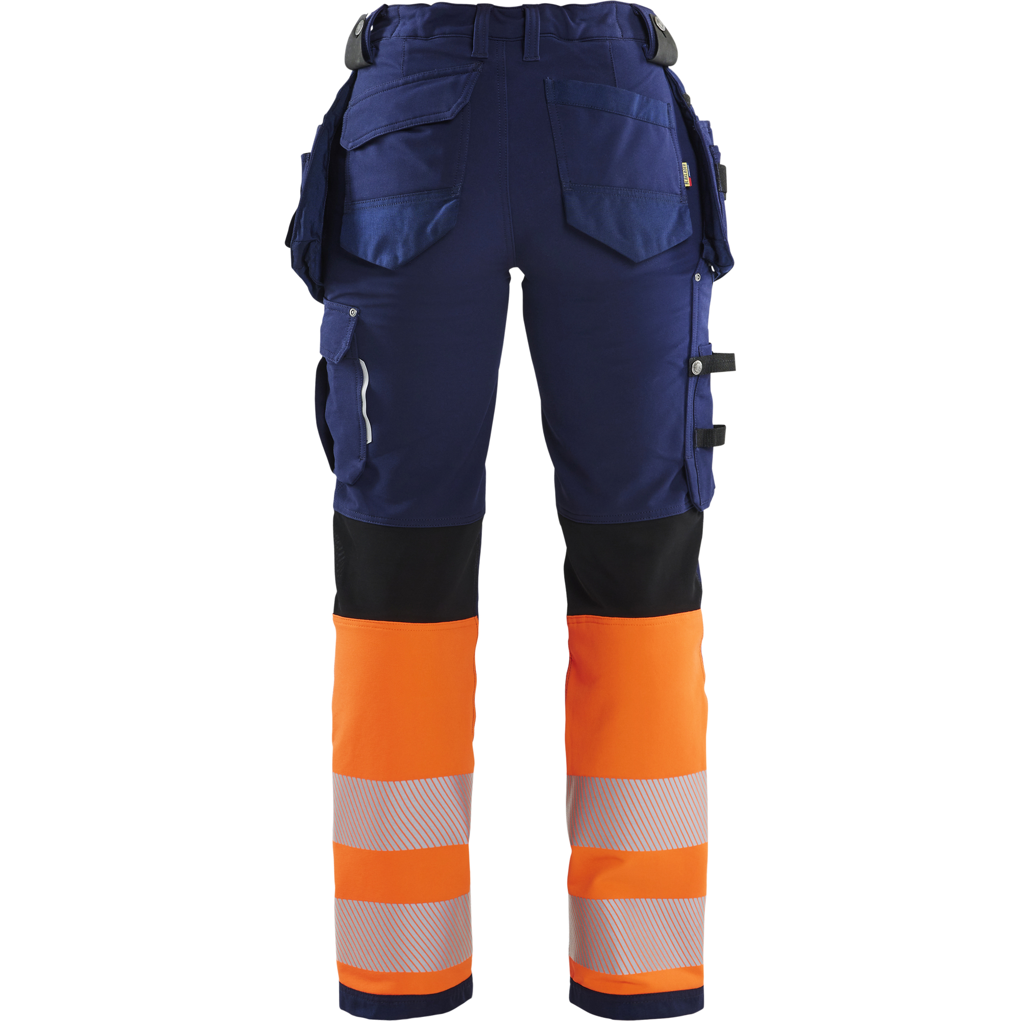 Blaklader High Vis Ladies 4-Way Stretch Work Trousers, Navy/Orange (4)
