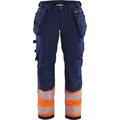 Blaklader High Vis Ladies 4-Way Stretch Work Trousers, Navy/Orange