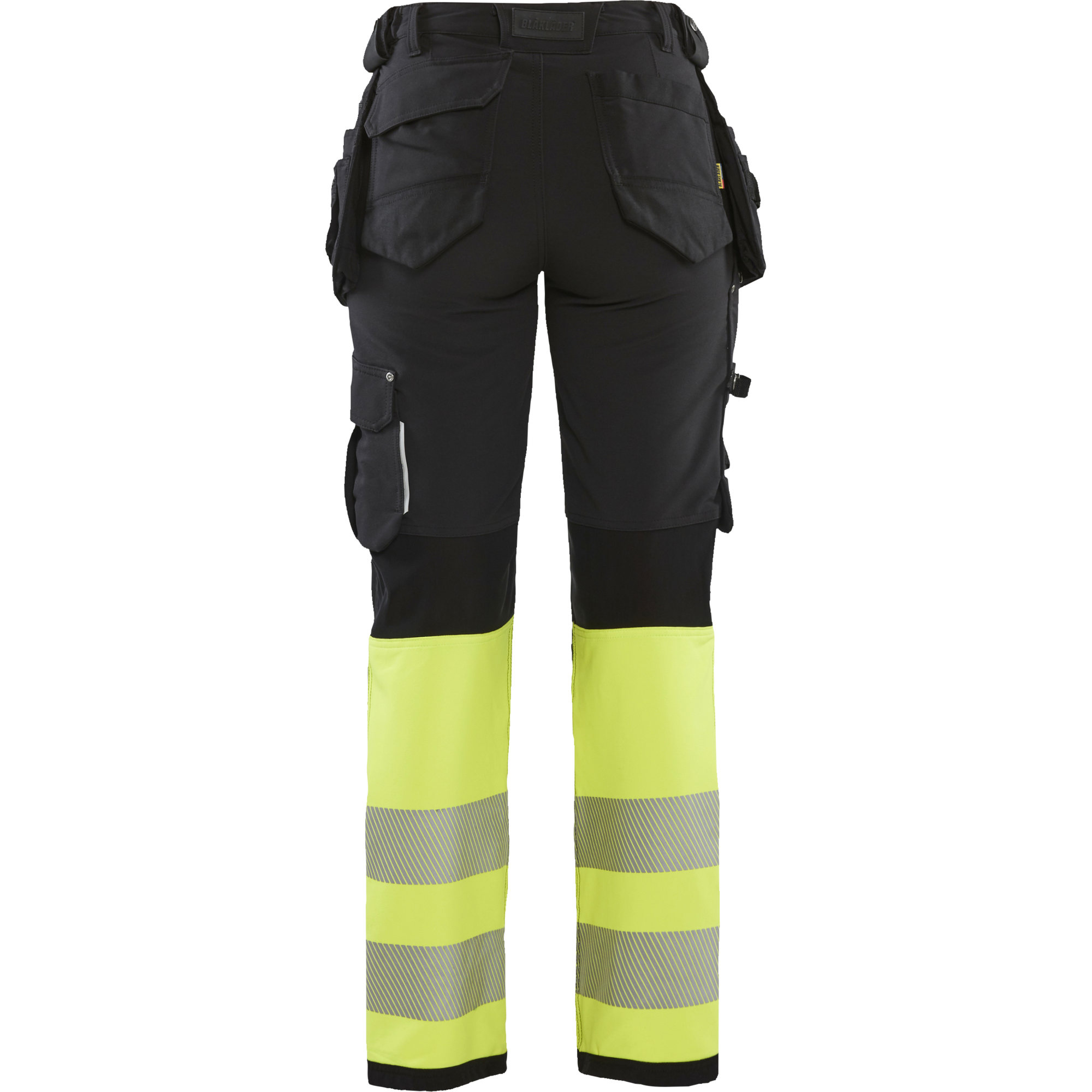 Blaklader High Vis Ladies 4-Way Stretch Work Trousers, Black/Yellow (4)