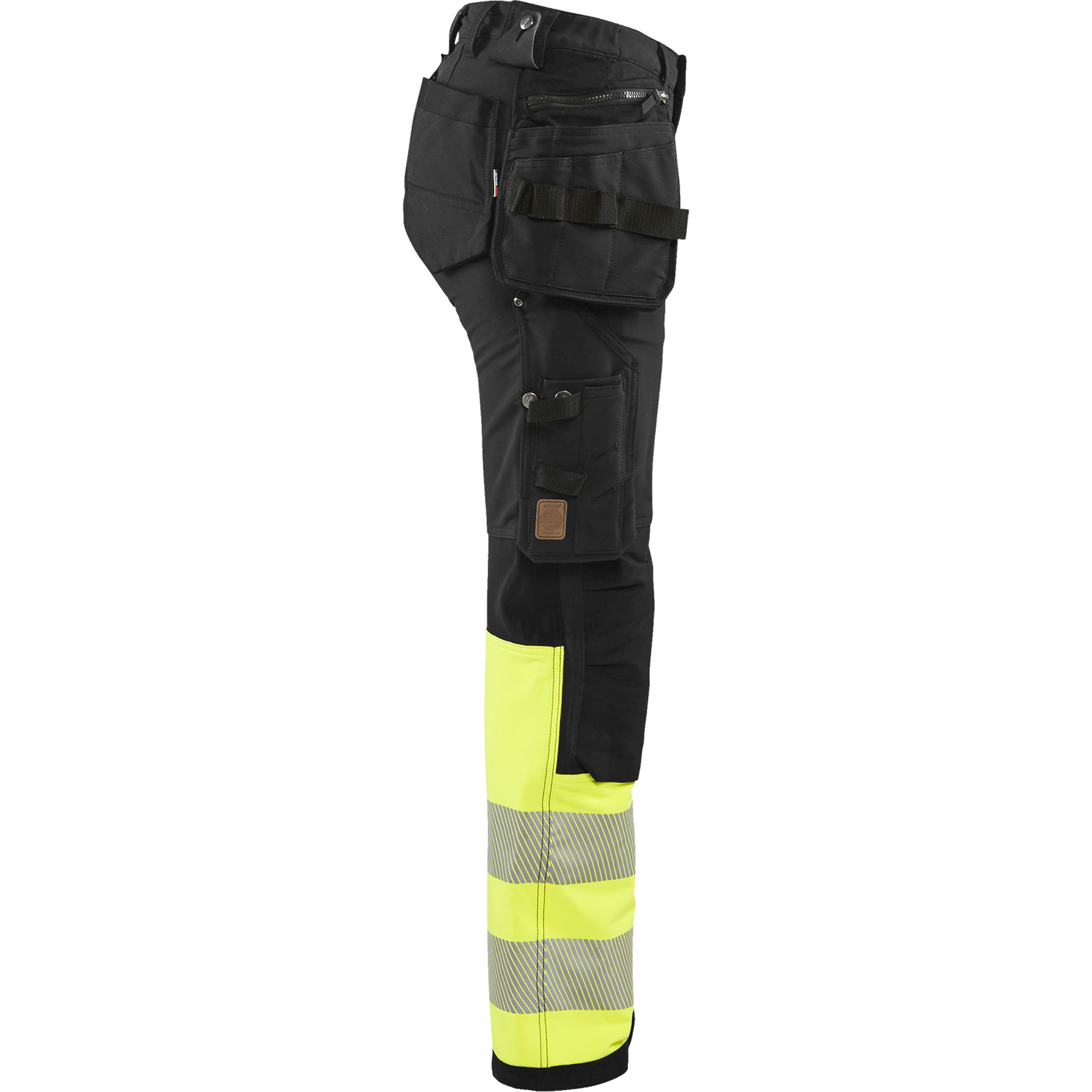 Blaklader High Vis Ladies 4-Way Stretch Work Trousers, Black/Yellow (2)