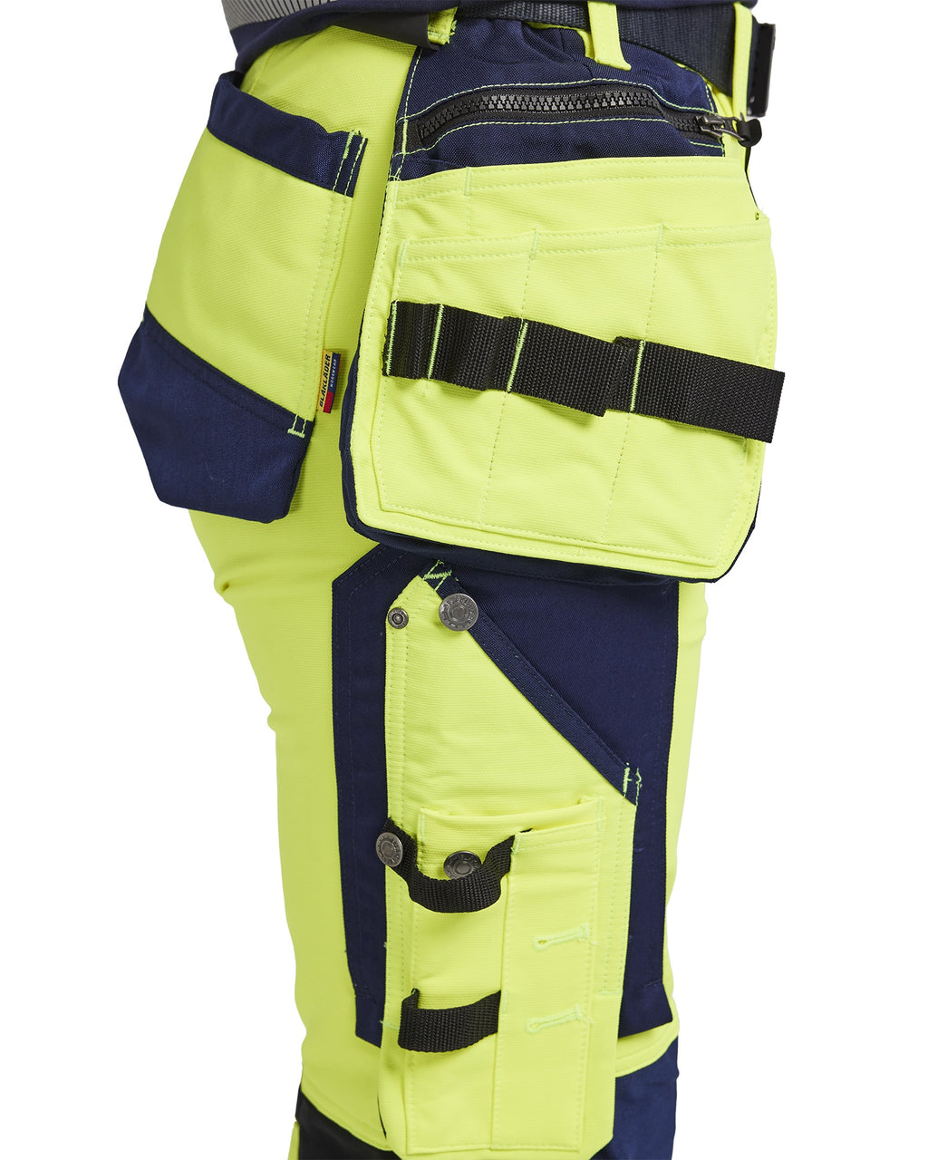 Blaklader High Vis Ladies 4-Way Stretch Work Trousers, Yellow/Navy Blue (6)