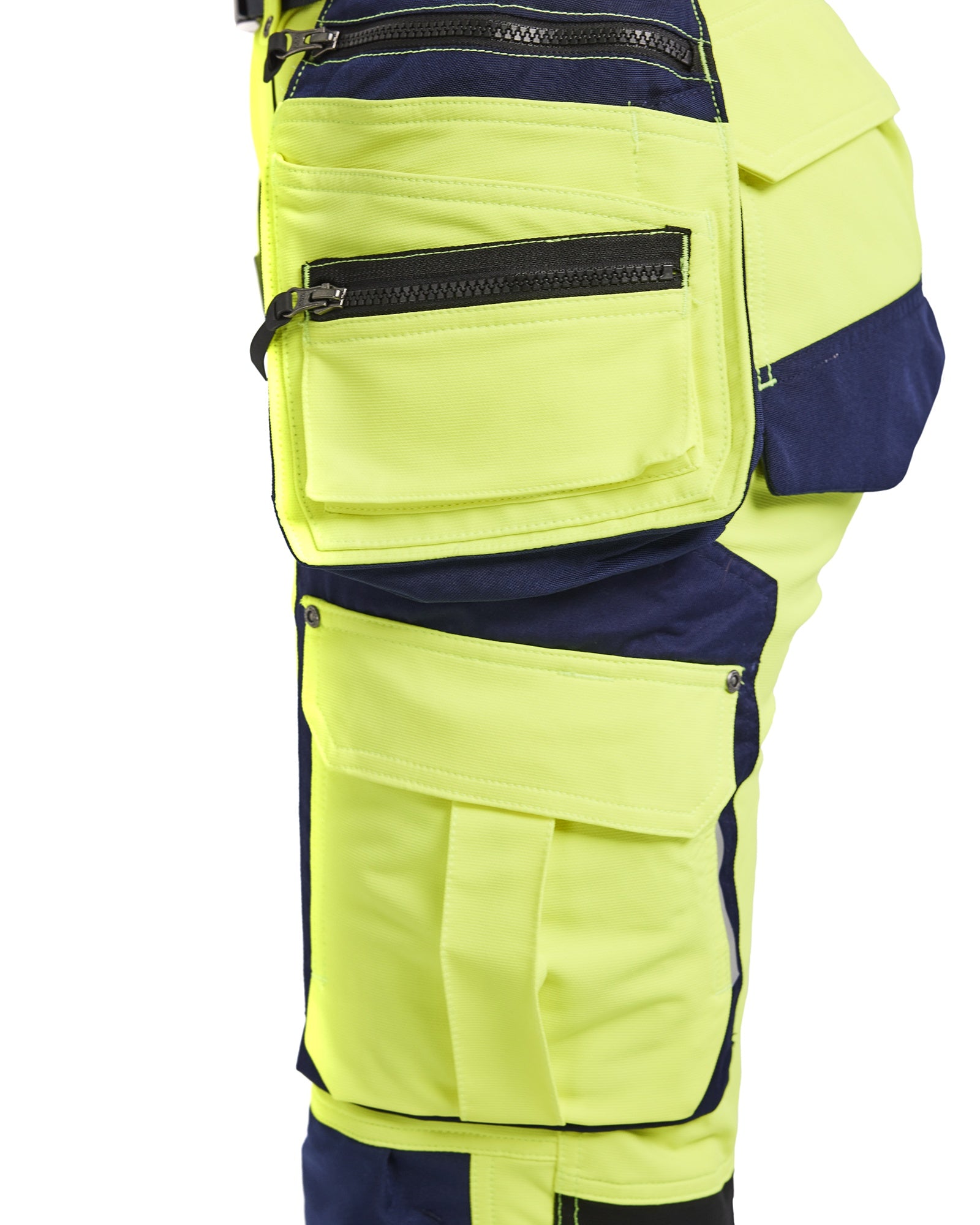 Blaklader High Vis Ladies 4-Way Stretch Work Trousers, Yellow/Navy Blue (7)