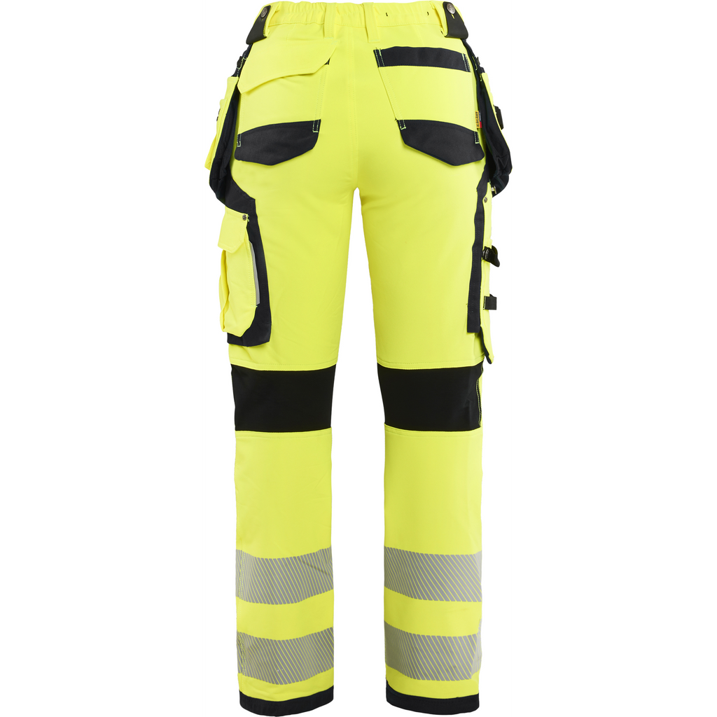 Blaklader High Vis Women's 4-Way Stretch Work Trousers, Yellow/Black (4)