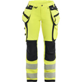Blaklader High Vis Women's 4-Way Stretch Work Trousers, Yellow/Black