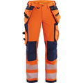 Blaklader High Vis Ladies 4-Way Stretch Work Trousers, Orange/Navy