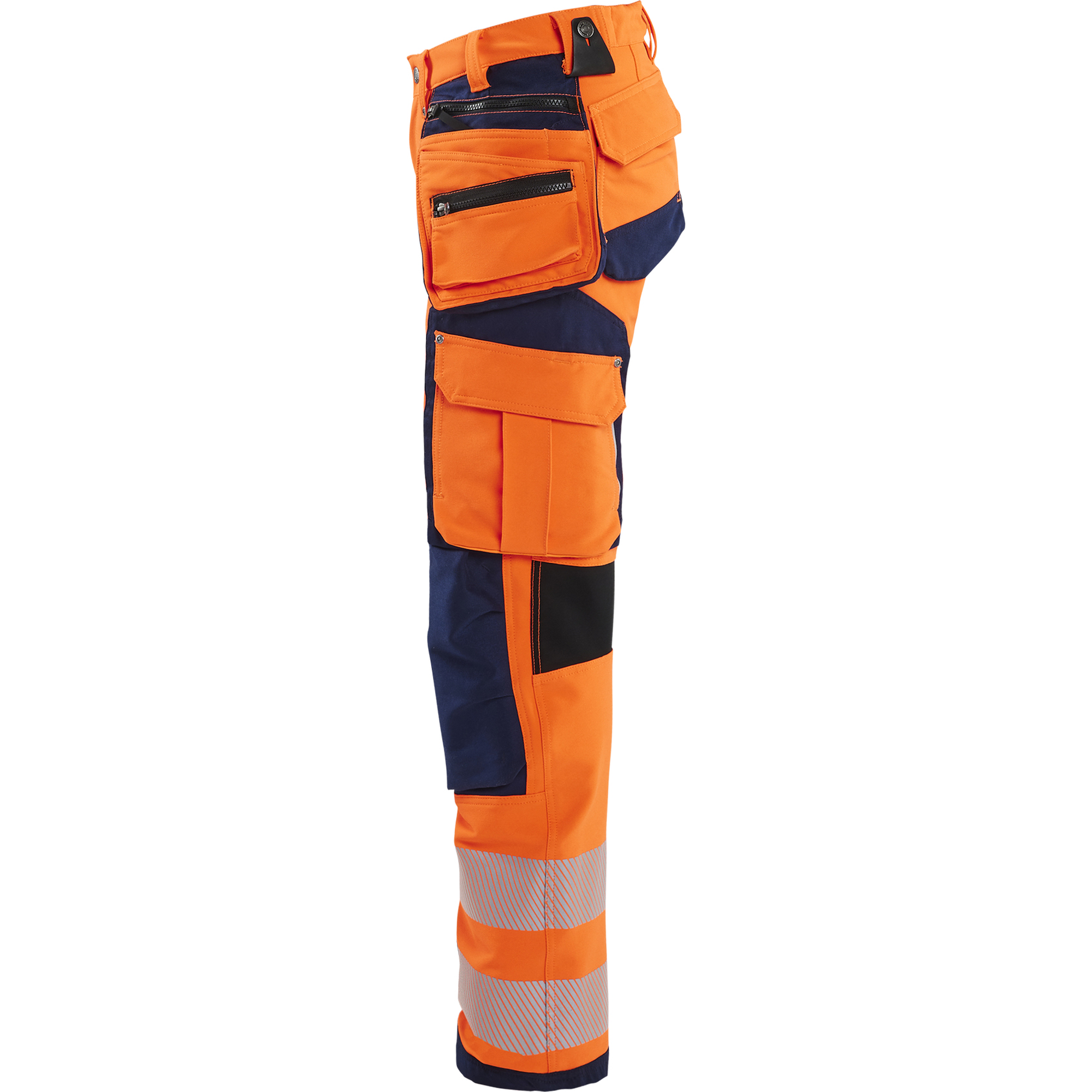 Blaklader High Vis Ladies 4-Way Stretch Work Trousers, Orange/Navy (3)