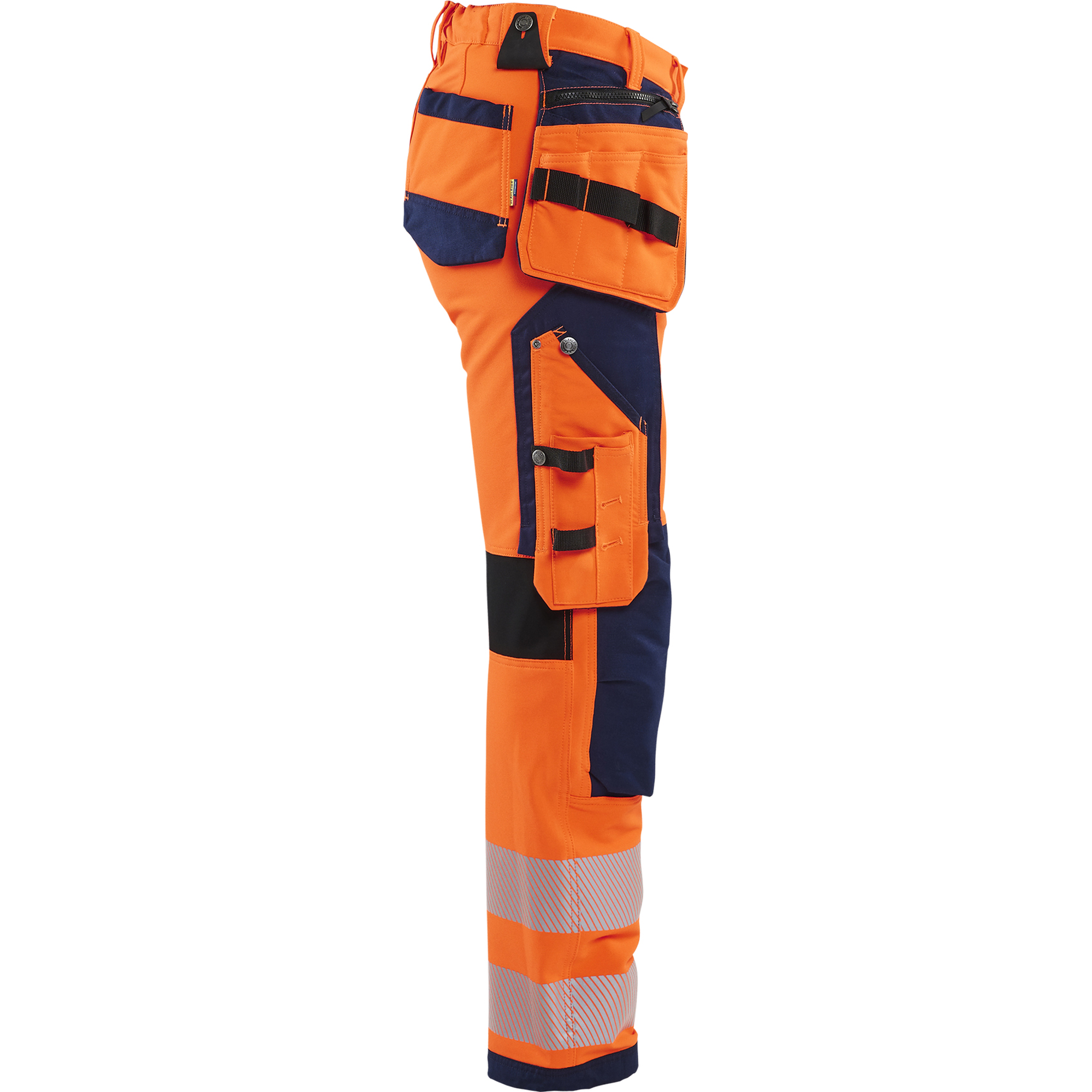 Blaklader High Vis Ladies 4-Way Stretch Work Trousers, Orange/Navy (2)