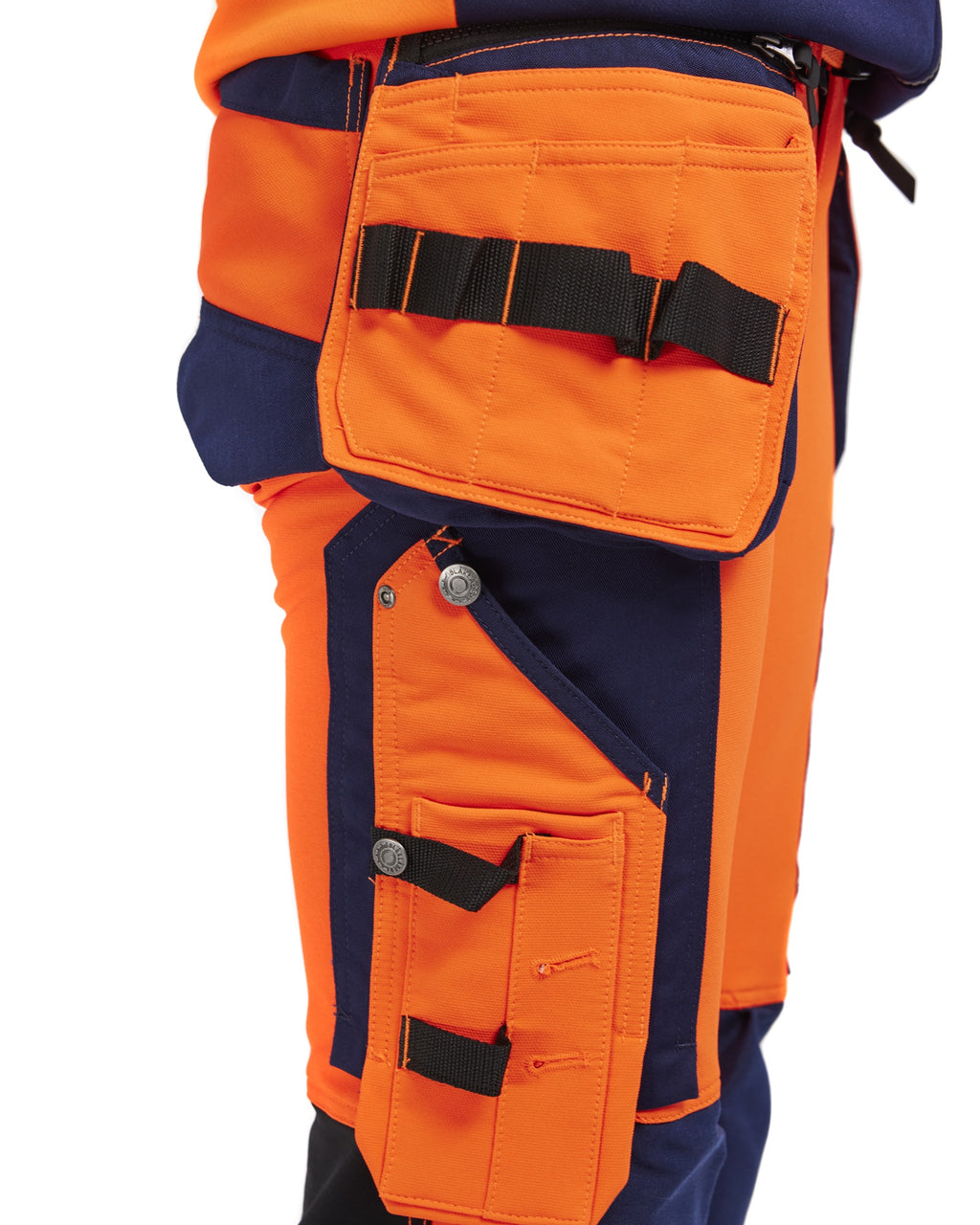 Blaklader High Vis Ladies 4-Way Stretch Work Trousers, Orange/Navy (6)