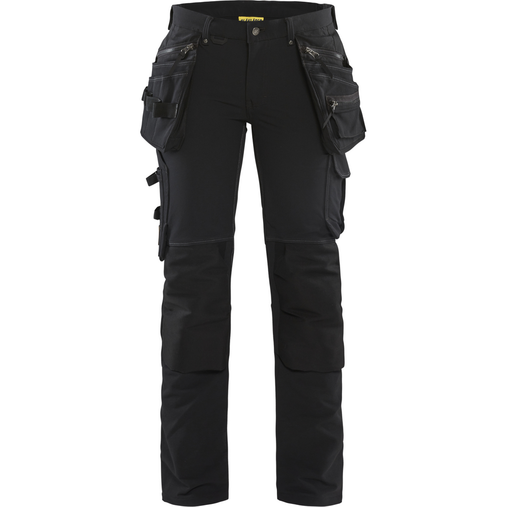 Blaklader Ladies 4-Way Stretch Craftsman Work Trousers, Black