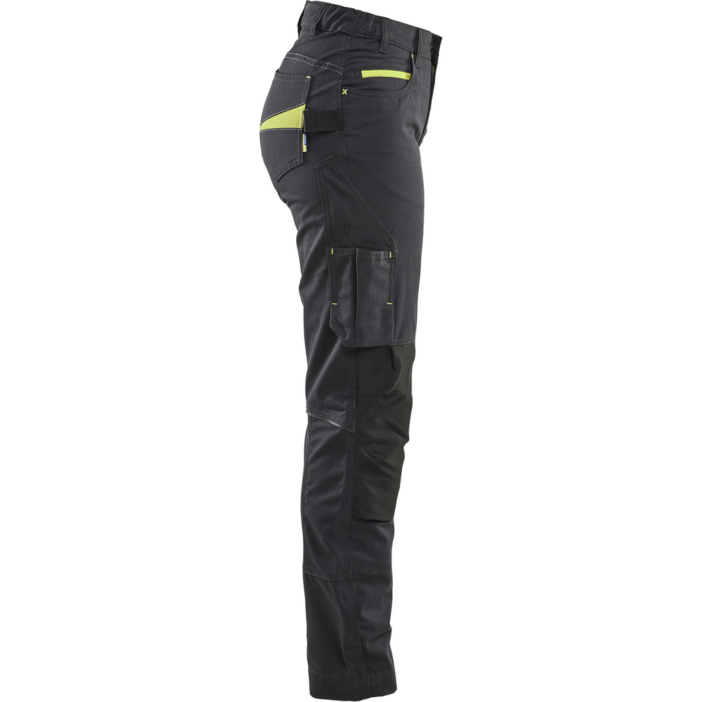 Blaklader Damen Stretch Arbeitshose, Schwarz/Gelb (2)