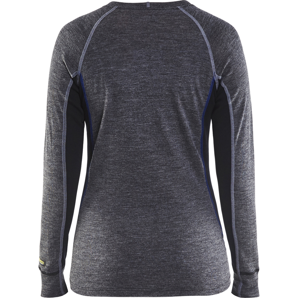 Blaklader Women's Merino Wool Warm Undershirt, Medium Grey/Black (4)