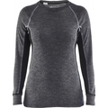 Blaklader Women's Merino Wool Warm Undershirt, Medium Grey/Black